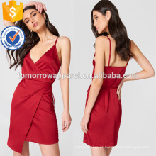 Embrulhado cinta de espaguete com decote em v midi vestido de verão para a menina sexy manufatura grosso moda feminina vestuário (t0237d)